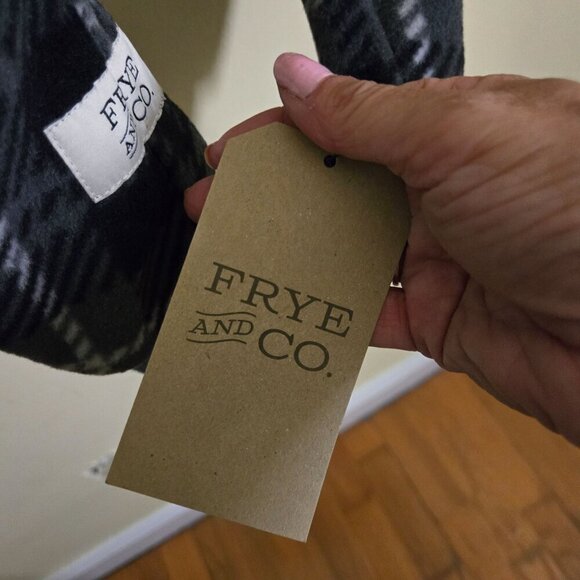 FRYE & CO. NWT Plaid 1/4 Zip Fleece Gray Black Jacket XL - Picture 4 of 8